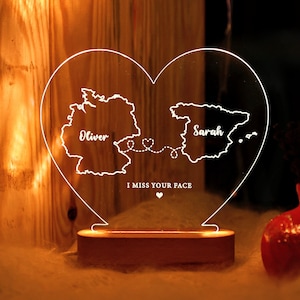 Personalisierte Ferngeschenk von Zustand zu Zustand - Ich vermisse dein Gesicht - Geschenk für Freund Freundin - Bester Freund Geschenk - Freund Weihnachtsgeschenk