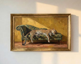 Vintage Animal Wall Art, Fashion Magazine Wall Art, Leopard Wall Art, Vintage Fashion Poster, Living Room Wall Art, Rustic Farmhouse Decor