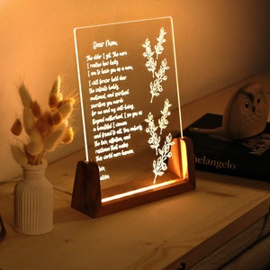 Luz de noche con letra escrita a mano personalizada - Regalo para el día de la madre - Regalo de cumpleaños para la abuela Nana - Regalo de cumpleaños para mamá - Idea de regalo perfecta para mamá