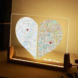 Personalisierte Landkarte - Geschenk für Sie - Geschenk für Freundin - Geschenk für Frau - Jahrestag Geschenk für Sie - Geschenkideen Geburtstag - Paar Geschenke