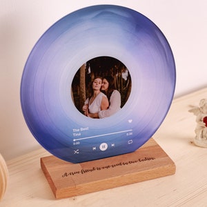 Custom Record Display - Gift for Bestie - Photo Song Gift - Best Friend Gift - Friendship Gift - Birthday Gifts - Bestfriend Christmas Gift