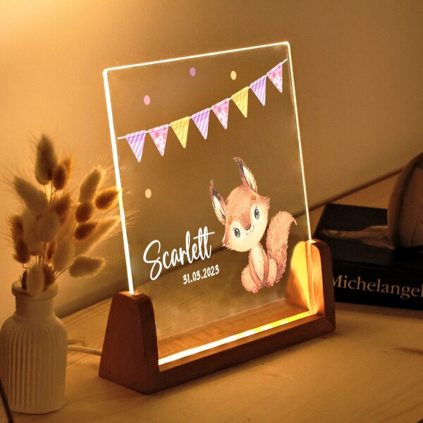 Custom Animal Lamp for Kids - Nursery Decor Lamp - Cute Night Light - 1st Birthday Gifts - New Baby Gifts - Baby Shower Gift - Baptism Gift