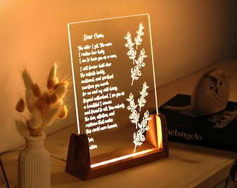 Personalized Hand-Written Letter Night Light - Mothers Day Gift - Grandma Nana Birthday Gift - Birthday Gift for Mom - Perfect Mom Gift Idea