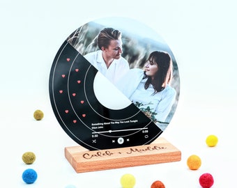 Personalized Song Record with Photo - Couples Valentines - Anniversary Wedding Birthday Gift - Valentines Gifts - Girlfriend Boyfriend Gifts