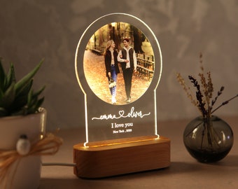 Personalized Night Light with Your Photo - Romantic Gift for Couples - Gift for Her - Anniversary Gift for Him - Engagement Wedding Gift
