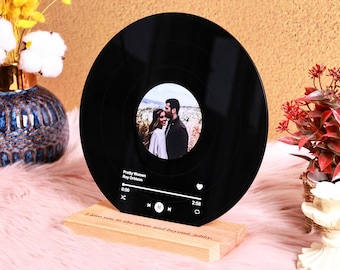 Personalized Vinyl Record - Anniversary Gift for Friends - Birthday Gifts - Gift for Best Friend - Acrylic Song Plaque - Valentines Gifts