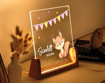 Custom Animal Lamp for Kids - Nursery Decor Lamp - Cute Night Light - 1st Birthday Gifts - New Baby Gifts - Baby Shower Gift - Baptism Gift