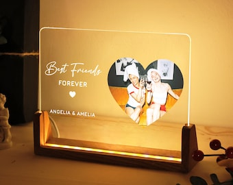 Personalized Photo Memory Light for Best Friend - Best Friend Birthday Gift Idea - BFF Photo Gift - Friends Plaque - Unique Friendship Gifts