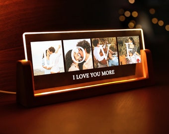 Custom Acrylic Lamp with Photo - Anniversary Engagement Newlywed Gifts - Girlfriend Wife Gift Idea - Custom Night Light - Personalized Photo