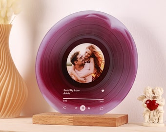 Personalized Song Record - Birthday Gift for Her - Anniversary Gift for Him - Couples Gift - Wedding Gift - Song Plaque - Couples Christmas