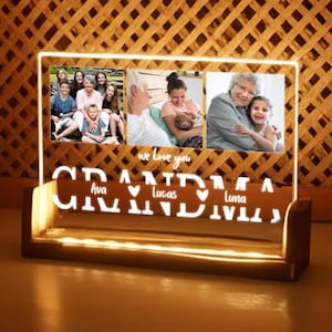 Personalized Photo Night Light for Grandma - Grandma Gift from Grandkid - Grandma Mothers Day Gift - Grammy Gifts - Grandma Christmas Gift