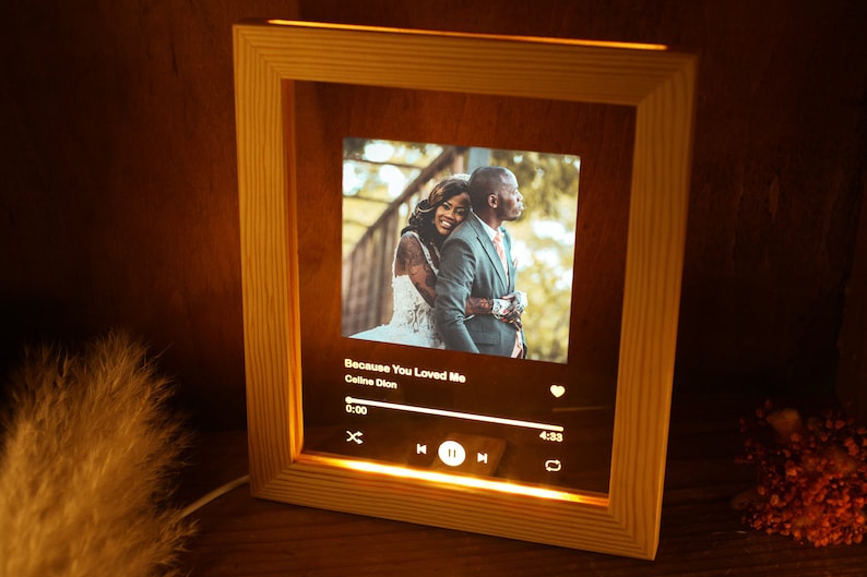 Personalized Photo Frame with Your Song - Romantic Gift for Couple - 1st 5th 10th Anniversary Gift for Boyfriend Husband - Music Lover Gift - Christmas Gift for Her Him Boyfriend Girlfriend