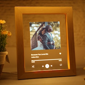 Personalized Photo Frame with Your Song - Romantic Gift for Couple - 1st 5th 10th Anniversary Gift for Boyfriend Husband - Music Lover Gift - Christmas Gift for Her Him Boyfriend Girlfriend