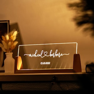 Custom Night Light for Couples - Anniversary Gifts - Romantic Gift for Couple - Names and Date - Valentines Gift Her - Wedding Gift Ideas - Christmas Gift for Her Him Girlfriend Boyfriend Wife