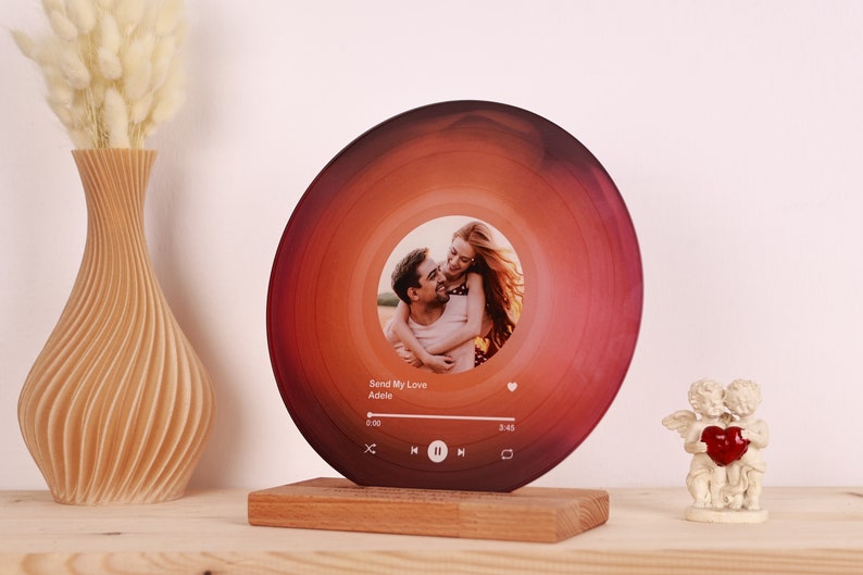 Personalized Vinyl Record with Photo Acrylic Song Plaque Anniversary Gift for Friends Birthday Gift for Her Him Christmas Gifts image 8