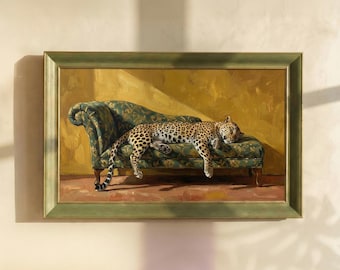 Vintage Animal Wall Art, Fashion Magazine Wall Art, Leopard Wall Art, Vintage Fashion Poster, Living Room Wall Art, Rustic Farmhouse Decor