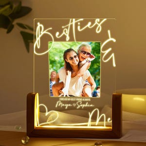 Personalized Bestie Photo Collage Night Light - Custom Bestie Gift - BFF Gift - Best Friend Birthday Gift - Friendship Gift, Gift for Bestie