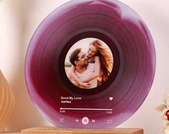 Personalized Song Record - Birthday Gift for Her - Anniversary Gift for Him - Couples Gift - Wedding Gift - Song Plaque - Couples Christmas