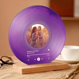 Custom Vinyl Record Print for Mom with Photo Song, Acrylic Music Plaque Gift for Mother&#39;s Day, Unique Mom Gift , Personalized Gift for Mom