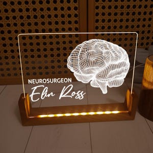 Regalo de graduación para estudiantes de psicología - Arte de neurología - Letrero con luces LED - Lámpara anatómica de cerebro - Regalo perfecto para estudiantes - Lámpara LED de cerebro