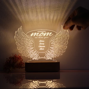 Mother's Day Gift Night Light Personalized Angel Gift for Mom Mom Gifts for Mothers Day Mother In Love Gıft Ideas Mum Nana Gifts image 6