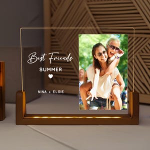 Personalized Bestie Photo Night Light, Bestie Gifts, BFF Gift, Best Friend Birthday, Friendship Gift, Gift for Bestie, Best Friend Summer
