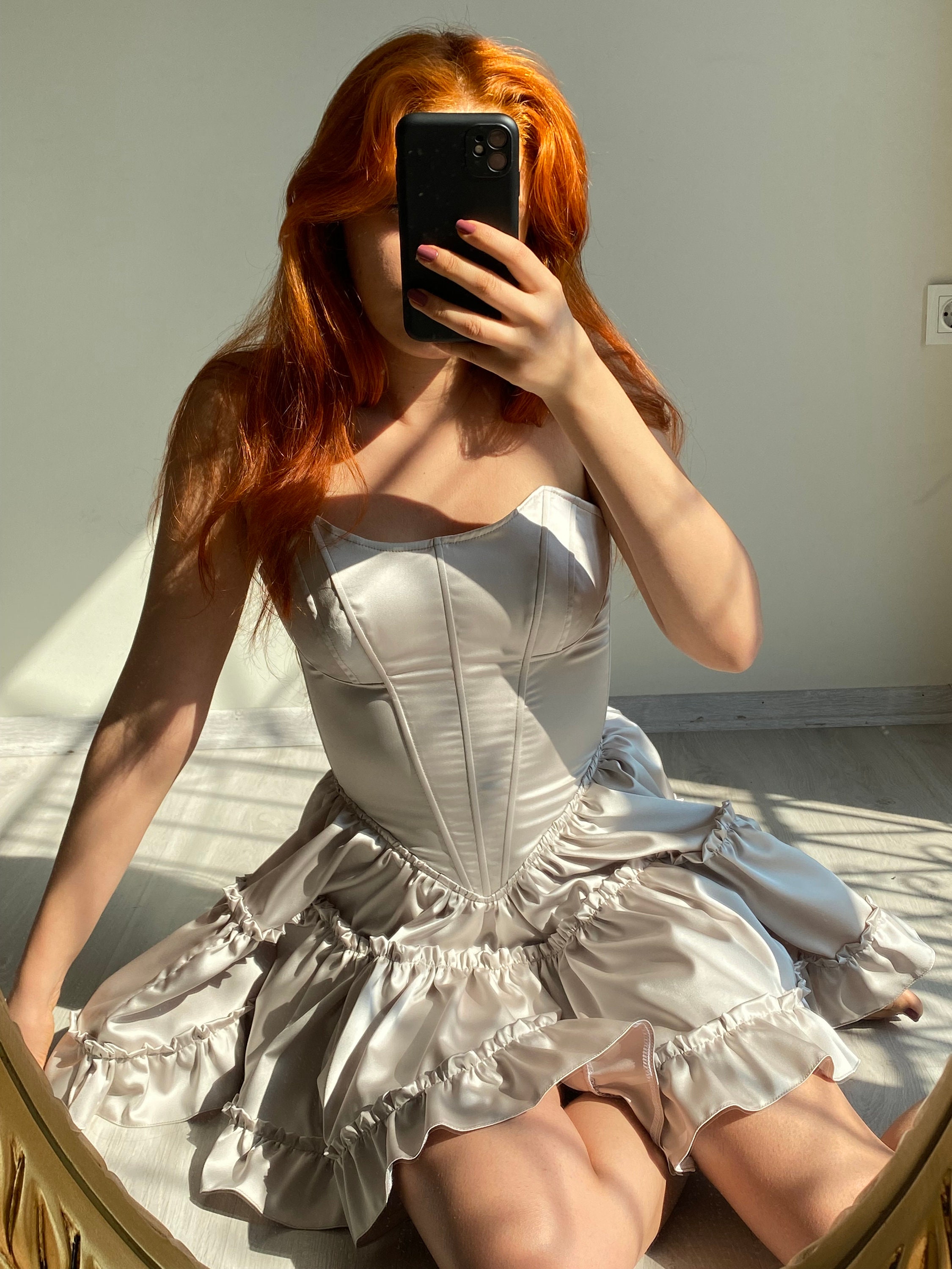 Beige corset dress deals