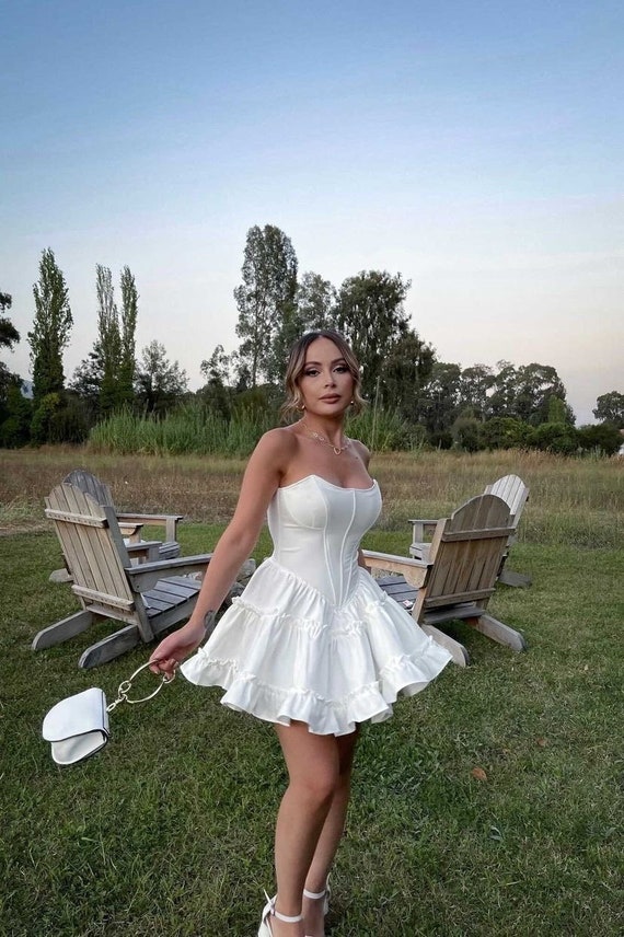 white corset dress