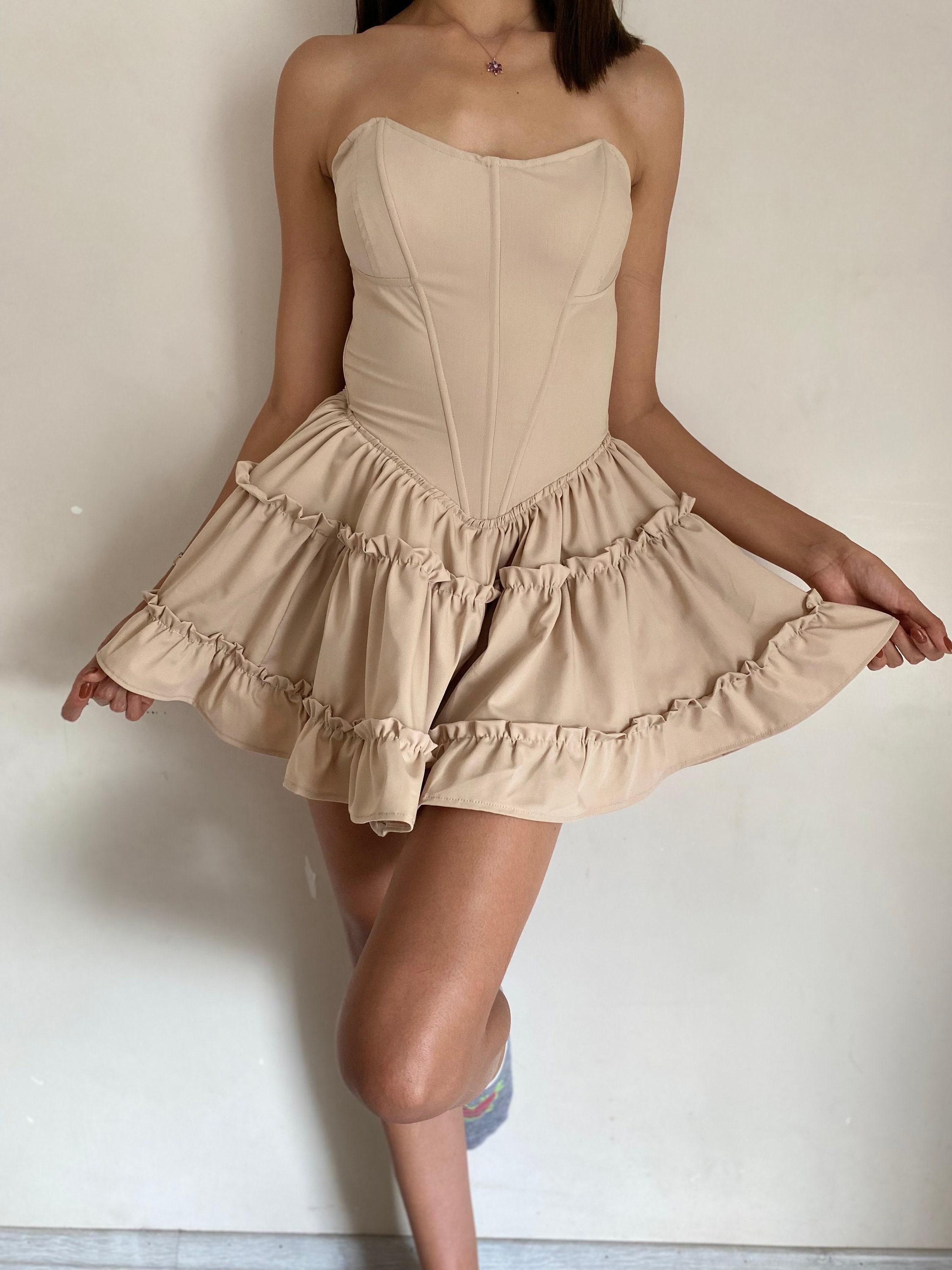 Beige corset dress hotsell
