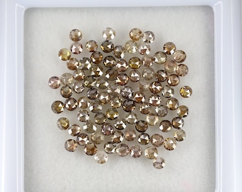 2,55 ct bruna runda rosenslipade diamanter: 2,00-2,20 mm, 40 st