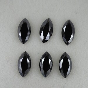 2.12 Ct 3.5 mm X 7.00 MM Black diamond ring, Natural Loose Marquise  Cut Diamond, Black Loose Diamond 6 Piece MK-306