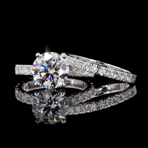 3.00 ct Lab Grown Diamond Engagement Ring: 14k White Gold Solitaire