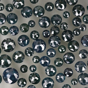 2.00 MM- 2.10 MM Blue Rose Cut Faceted Round Shape Diamond, Loose Sparkling Solitaire For Jewelry BR-1