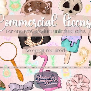 Commerciële licentie voor één product met onbeperkte verkoop Geen tegoed vereist, gebruik meer dan één clipartillustratiebundel, digitale download