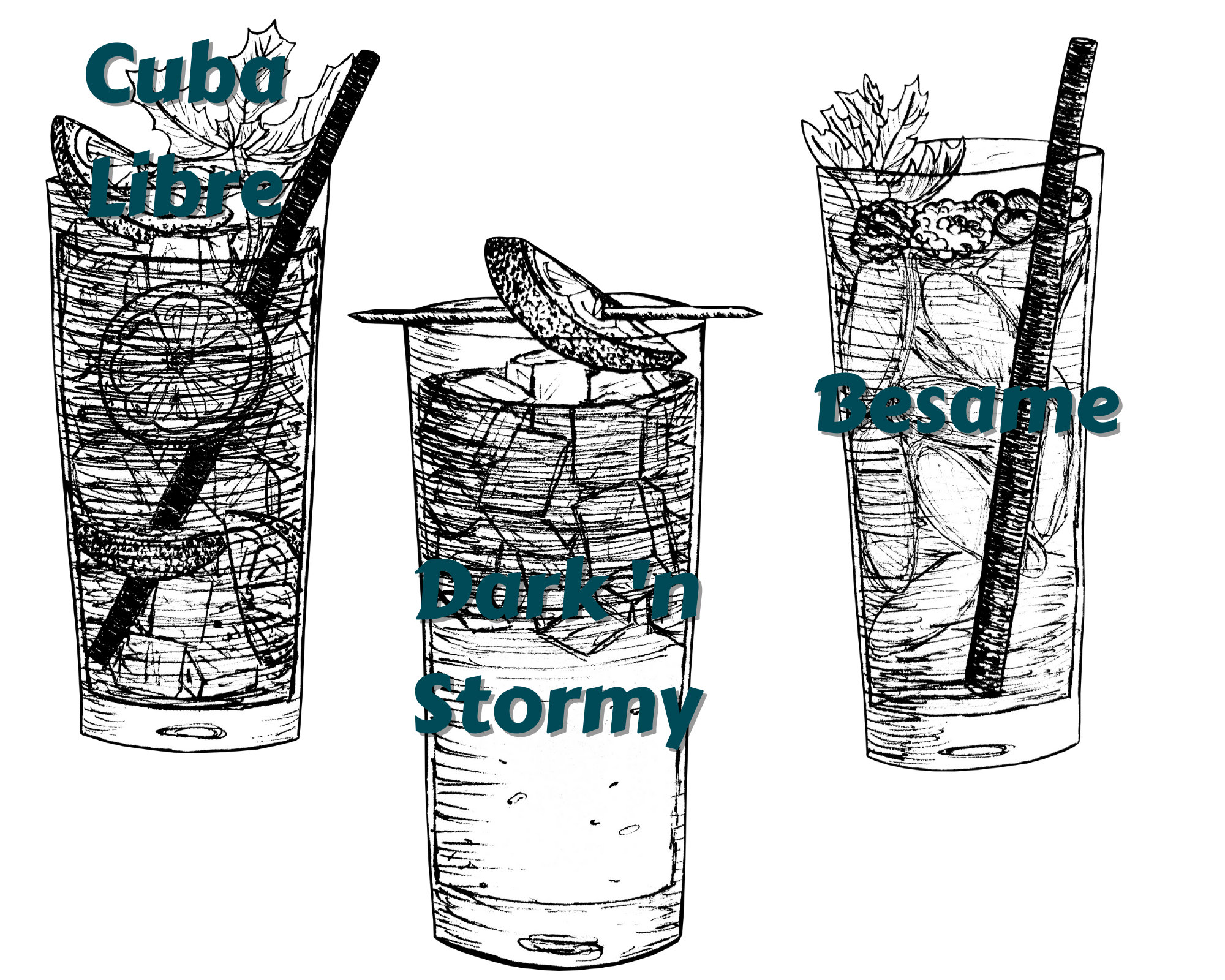 Cocktail Clipart Bundle | Hand Drawn SVG PNG Bar Drinks Illustration ...