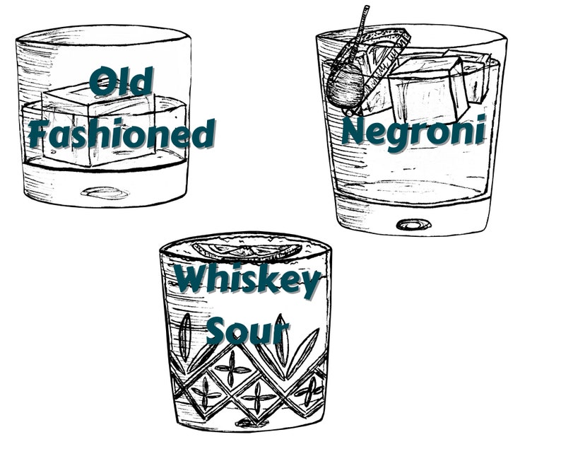 Cocktail Clipart Bundle | Hand Drawn SVG PNG Bar Drinks Illustration ...