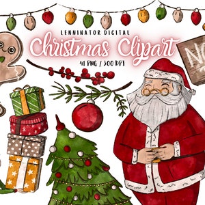 Oficina do Papai Noel PNG Ilustrações de clipart de Natal em aquarela, adesivos de planejador de feriados digitais desenhados à mão, download digital fofo de inverno