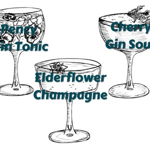 Cocktail Clipart Bundle | Hand Drawn SVG PNG Bar Drinks Illustration ...