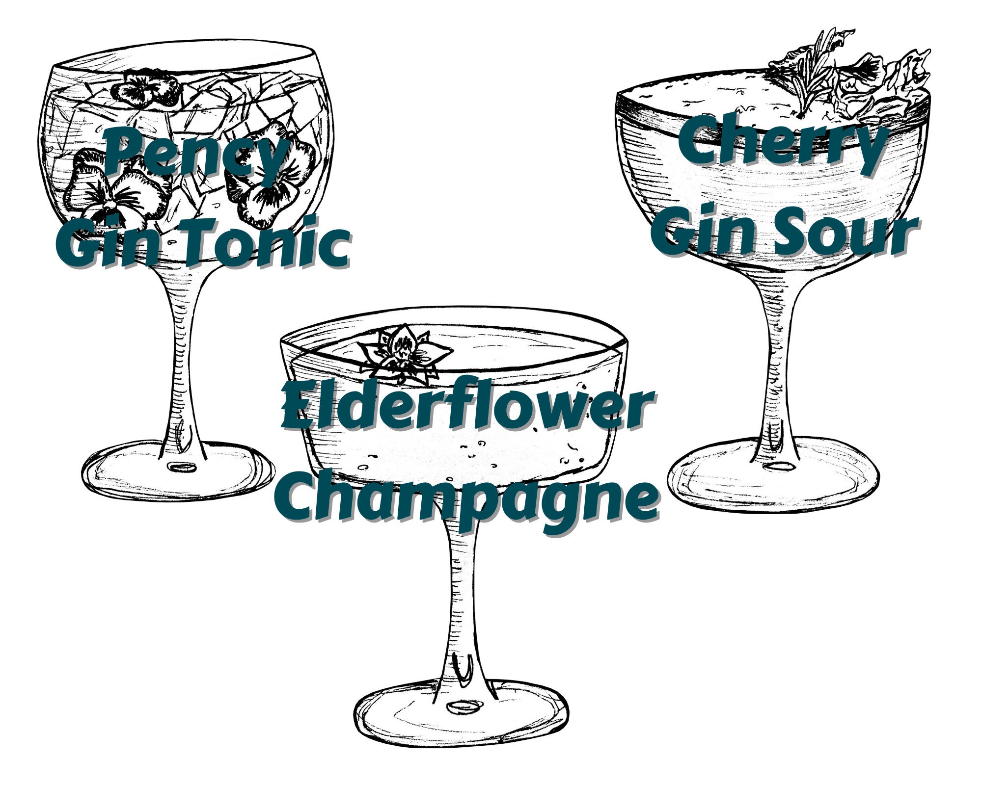 Cocktail Clipart Bundle | Hand Drawn SVG PNG Bar Drinks Illustration ...