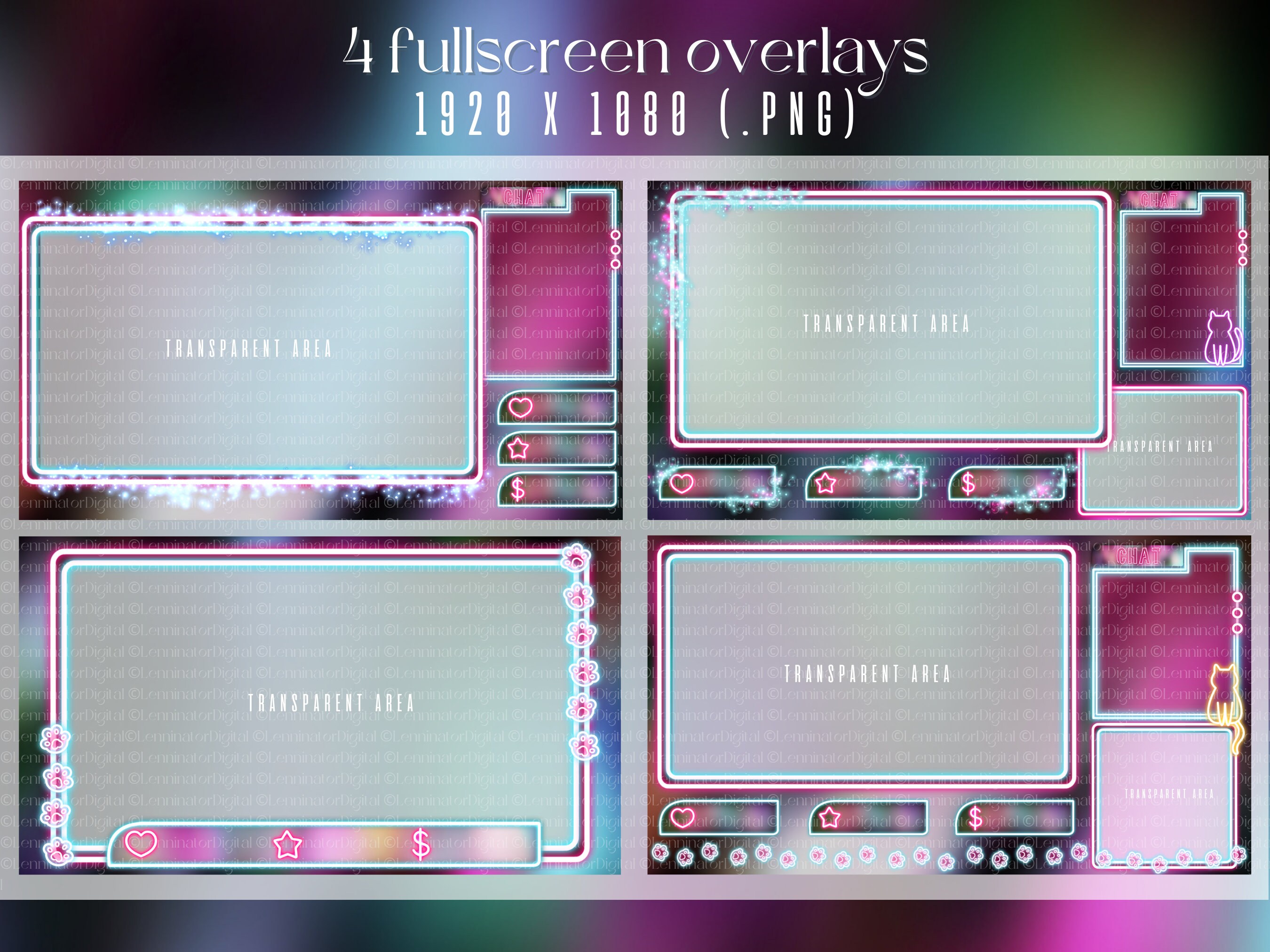Japanese Neon Alley Twitch Overlay Stream Package - Lofi Cute Cat ...