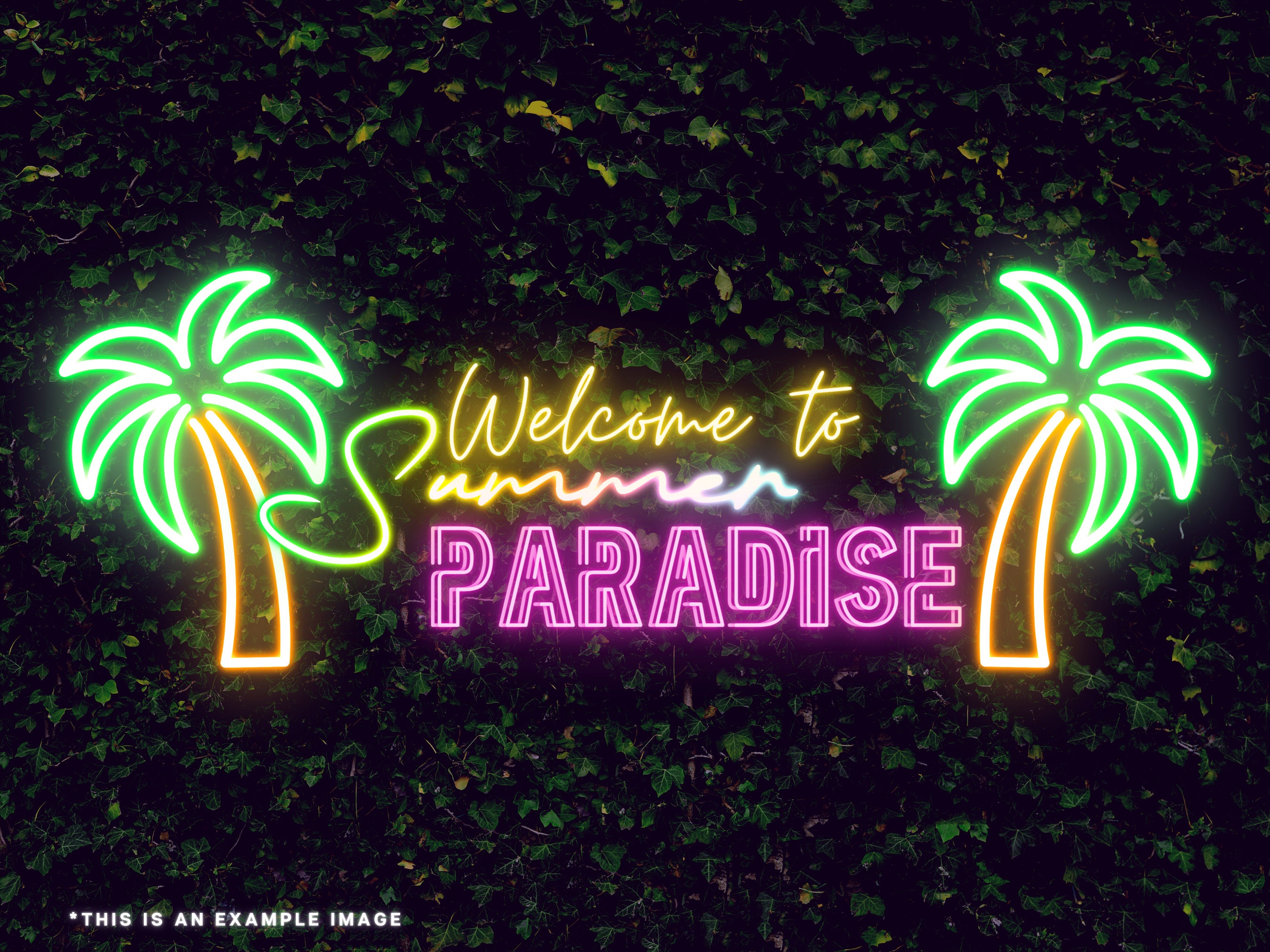 Neon Summer Tropical Party Clipart Bundle | Retro Party Digital