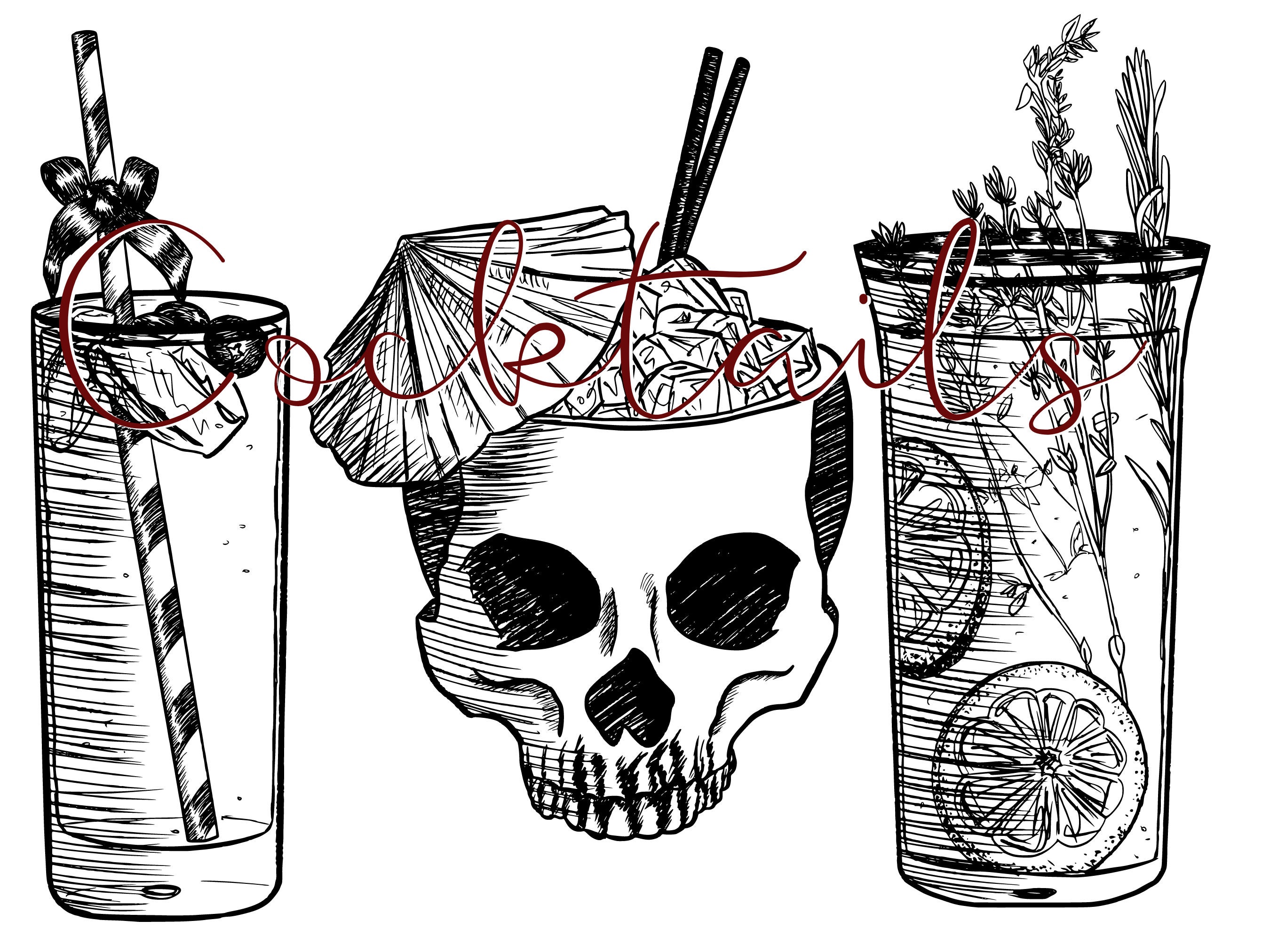 Cocktail Clipart Bundle Hand Drawn SVG PNG Winter Bar Drinks - Etsy UK