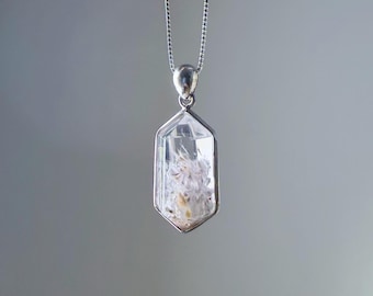 Quartzberry - Colar de cristal de quartzo rutilo branco creme natural - Único