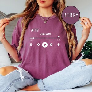 Comfort Colors Custom Song Name Shirt - Personalized Favorite Song Sweatshirt, Custom Music T-Shirt Gift for Birthday, Music Lover Gift