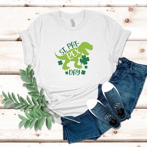 Kids St Patricks Day T-Shirt, Funny St Pat-Rex Dinosaur Tee with Clover Design Toddler, St Patricks Day Shirt Kids Funny