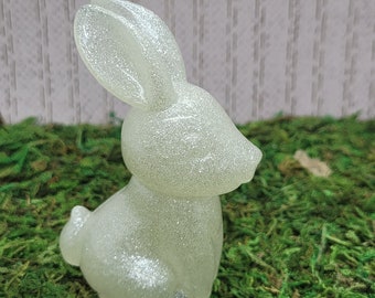 mini rabbit, easter bunny, easter basket gift, spring decor, easter decor, cake topper, kawaii rabbit, resin bunny,  easter egg hunt, favor