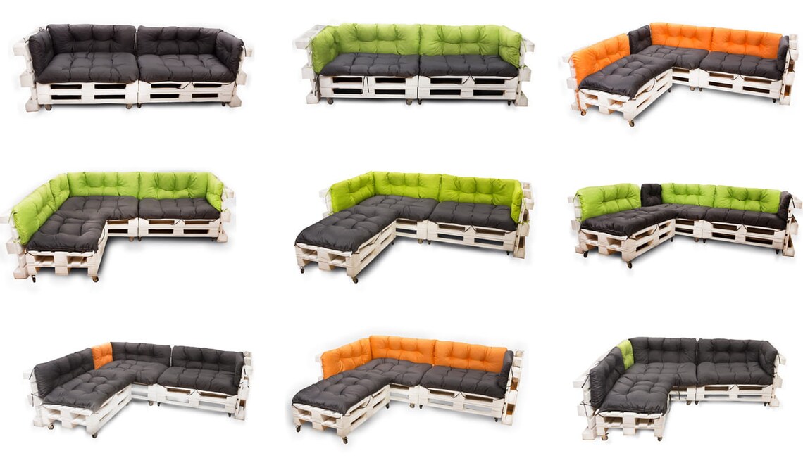 Palettenkissen Set 120x80 cm 120x40 cm Wasserfeste Kissen Bild 1