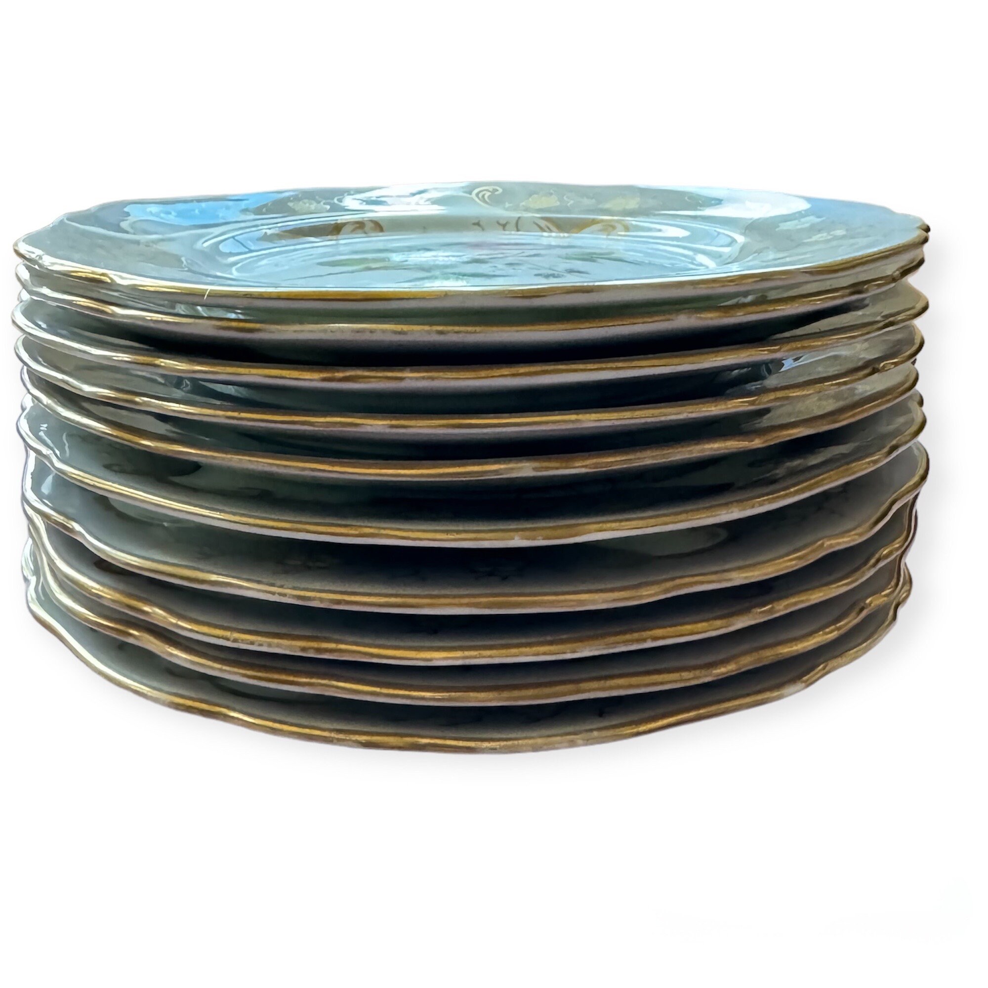 Antique Coalport Botanical Dinner Plates X10 Ca. 1830's - Etsy