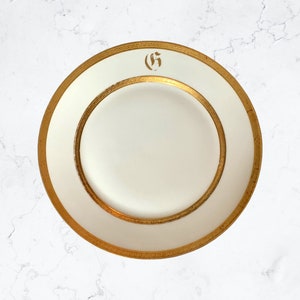 Antique Limoges WM Guerin Plates Monogrammed *G*