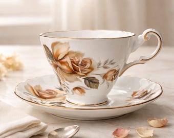 Vintage English Tea Cup & Saucer by Royal Ascot Regency